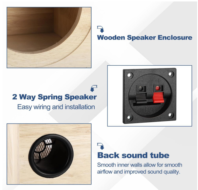 MECCANIXITY 8 Inch Ported Wooden Speaker Enclosure, Natural Wood Single Vented S