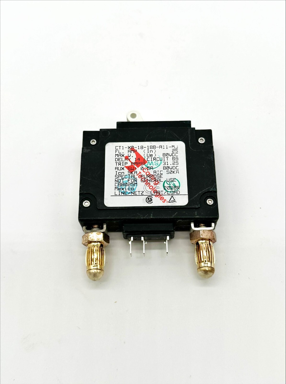 CBB025M — DELTA ENERGY SOLUTIONS — CIRCUIT BREAKER, 25 AMP PLUG IN BULLET