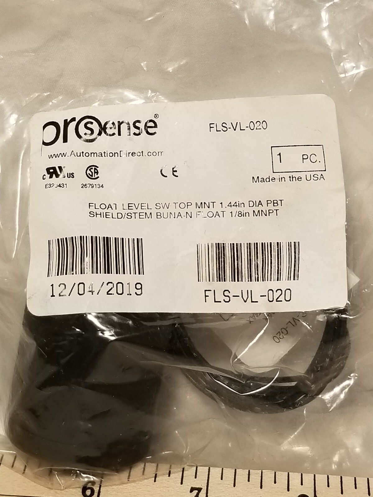 AUTOMATION DIRECT Prosense FLS-VL-020 Float Level SW TOP MENT