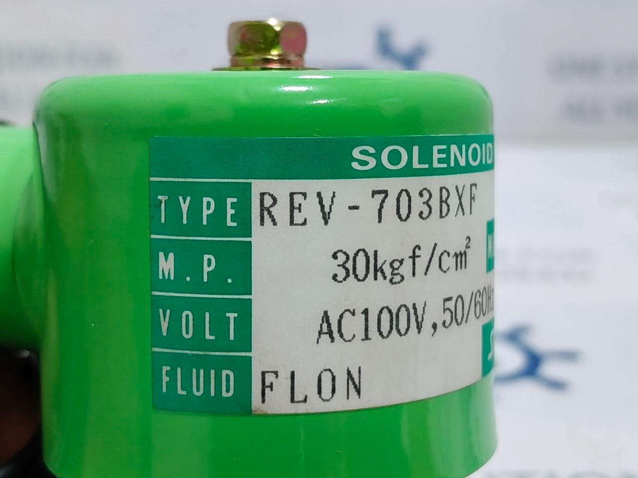 Saginomiya REV-703BXF Solenoid Valve Flon AC100V 50/60Hz 30kg f/cm² 25kg f/cm²