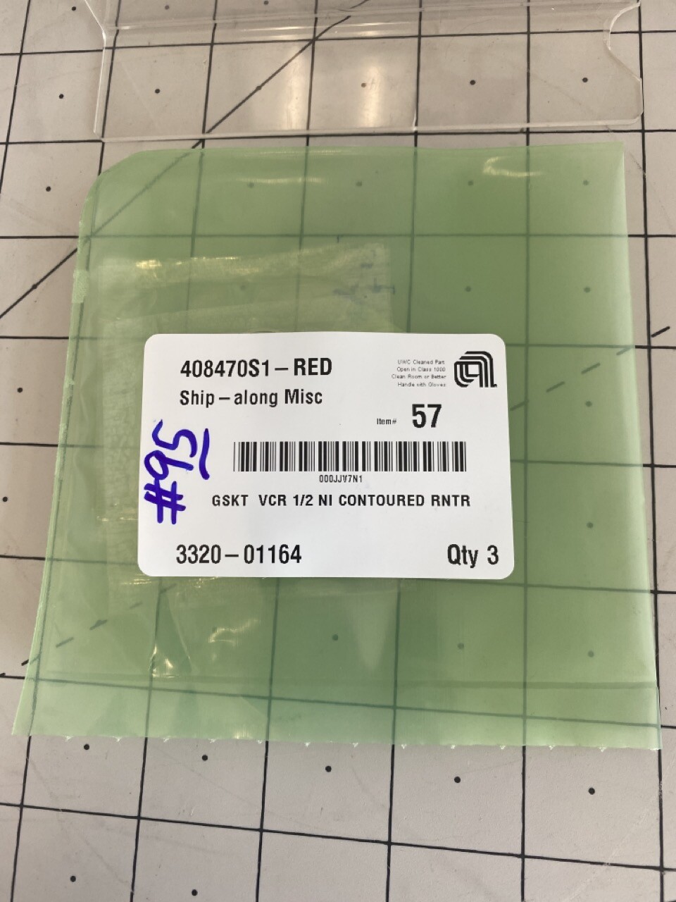 Parker Gasket, Contoured Retainer 50-8V-NI-R Applied Materials/AMAT 3320-01164