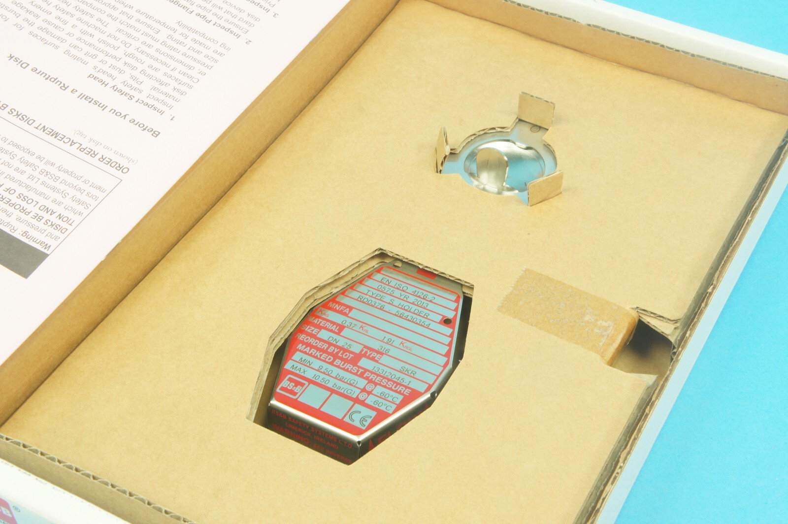 BS&B 13312045-1 SKR rupture disk 1 in.(1″)/DN25 316SS 9.50-10.50bar(G)@-60°C