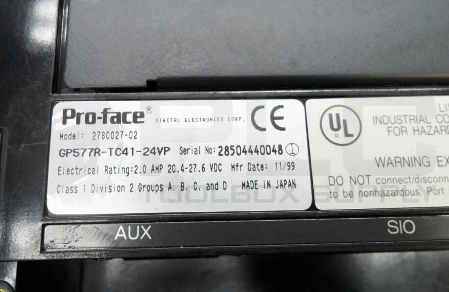 TOTAL CONTROL 2780027-02 PROFACE DIGITAL OPERATOR INTERFACE 20.4-27.6VDC 10.75″