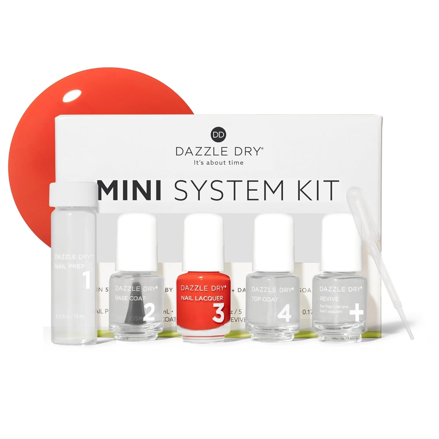 Dazzle Dry Mini Kit 4 Step System – Red Hot Chili, a Bright and Orangey Red. Ful
