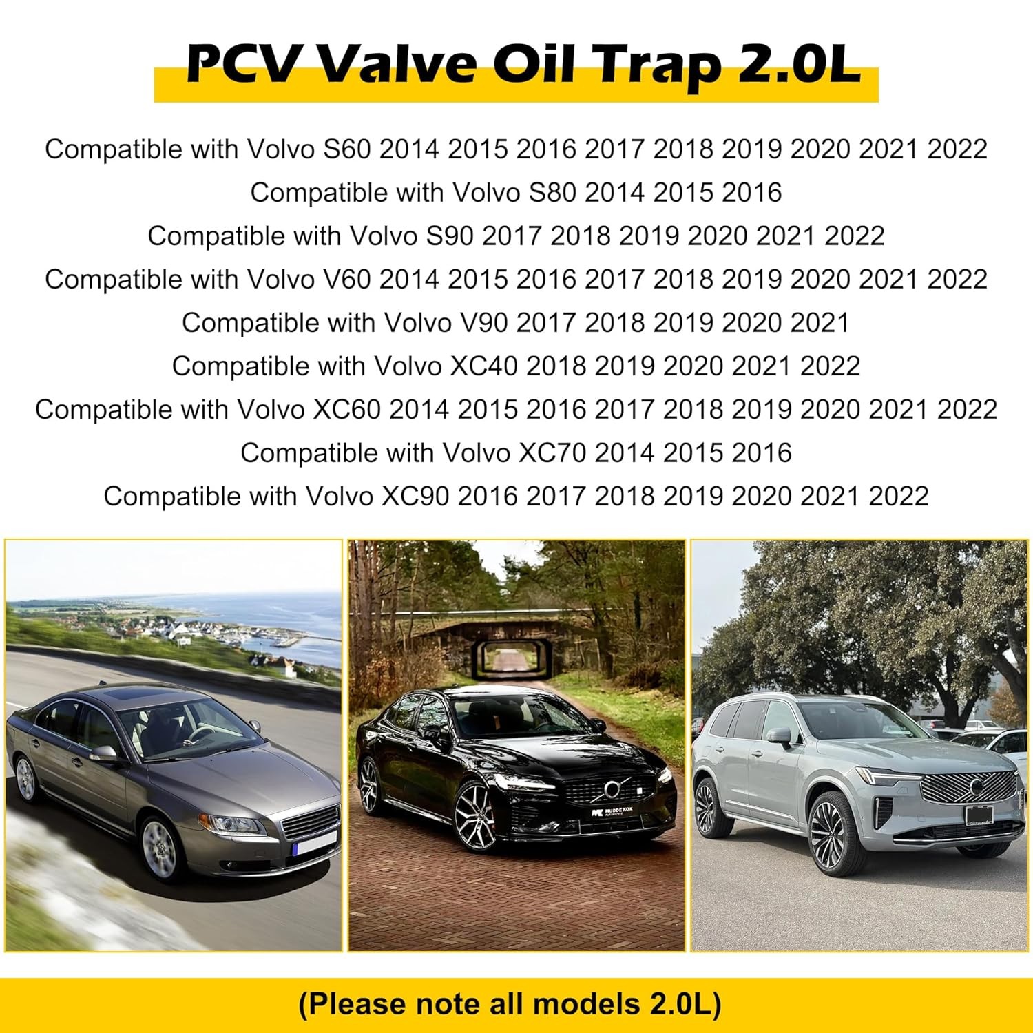 Volvo PCV Valve Oil Trap Compatible XC90 XC60 S60 S80 S90 V60 2.0L Replacement