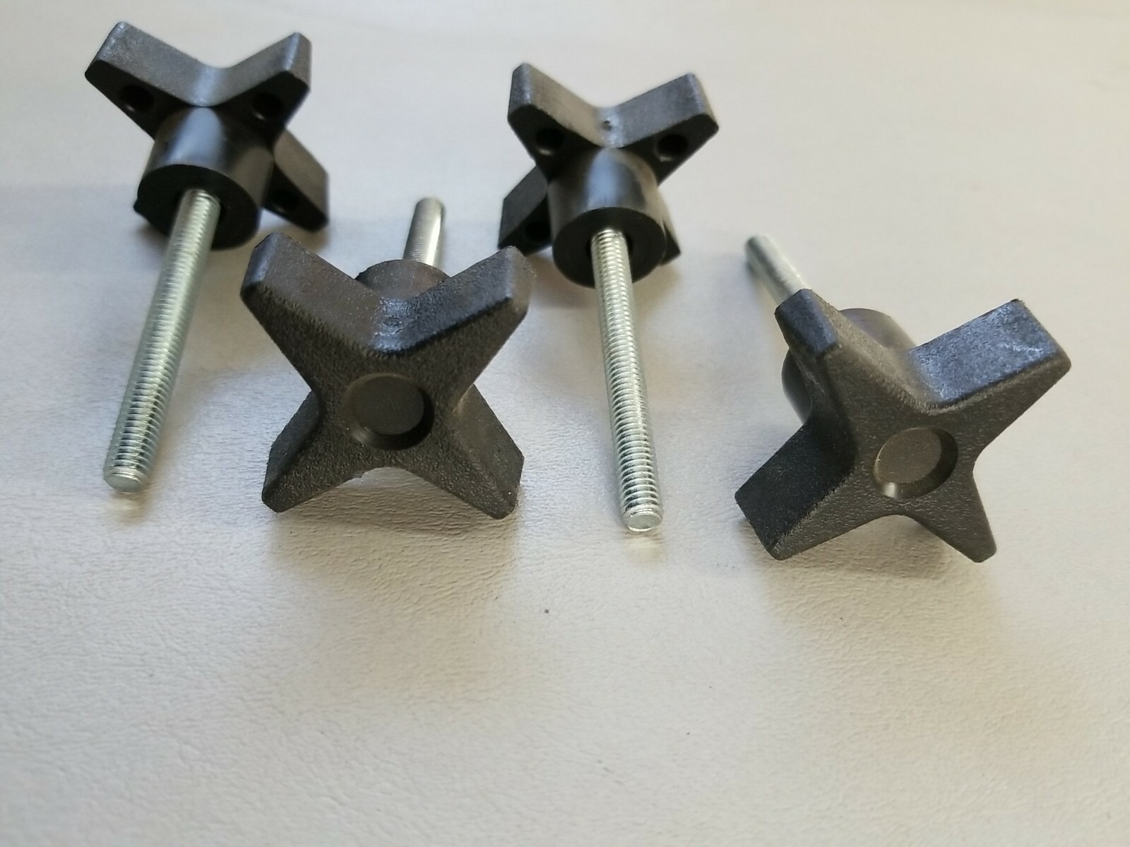 (4) M6x1.0x50 ,6mm Male Threaded Plastic Head Screw Knob Black