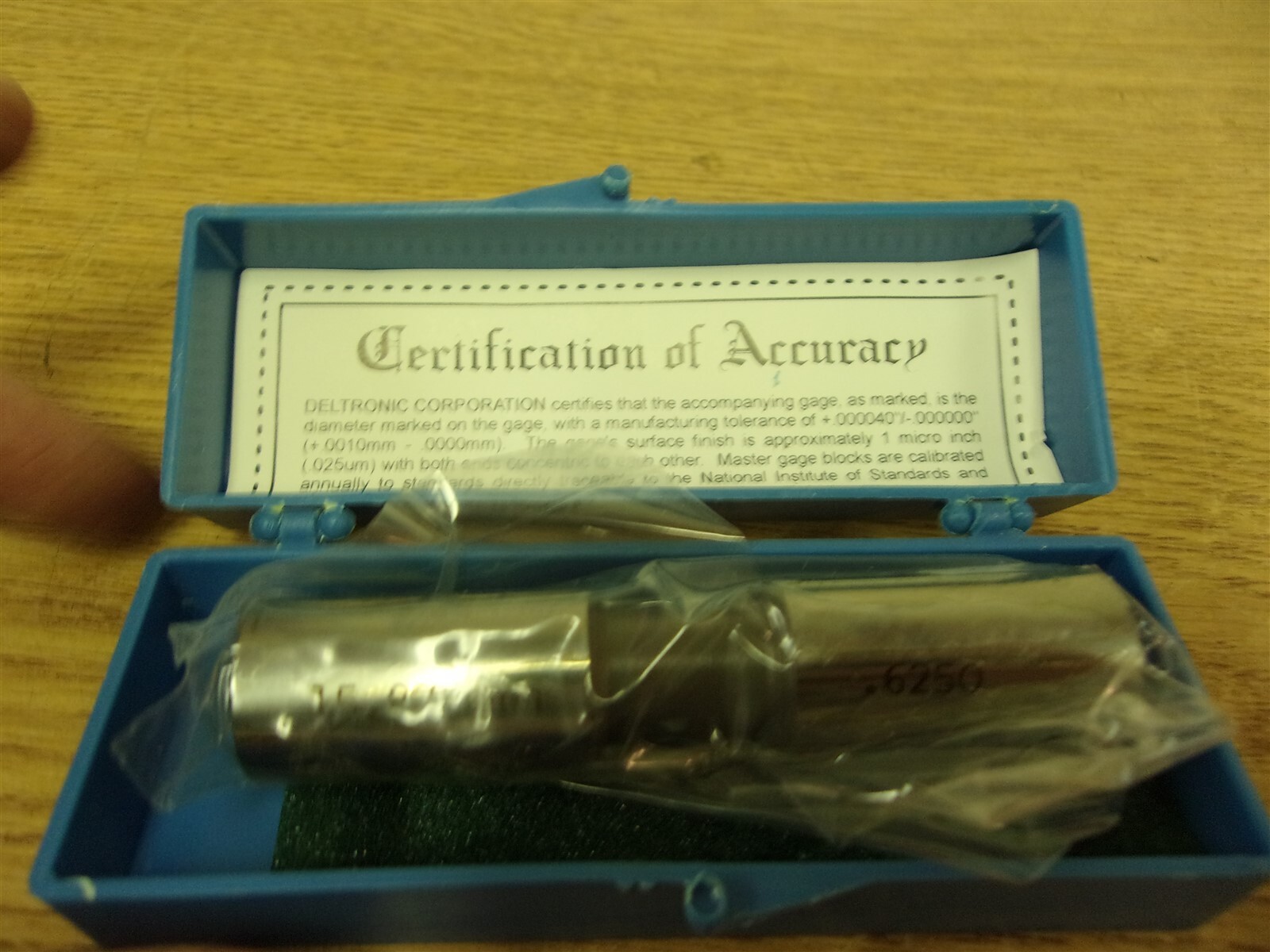 NEW Deltronic Pin Gage .6250 15.8750mm *FREE SHIPPING*