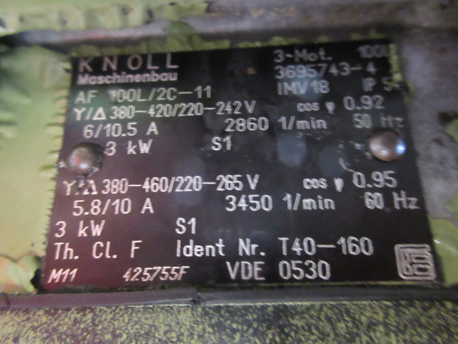 KNOLL COOLANT PUMP MOTOR T40-160/30 2943174 LR136 AF 100L/2C-11 3695743-4