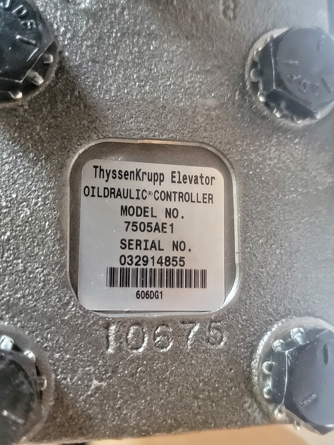 ThyssenKrupp I-2 Elevator Oildraulic Controller 7505AE1 Integral Valve – READ