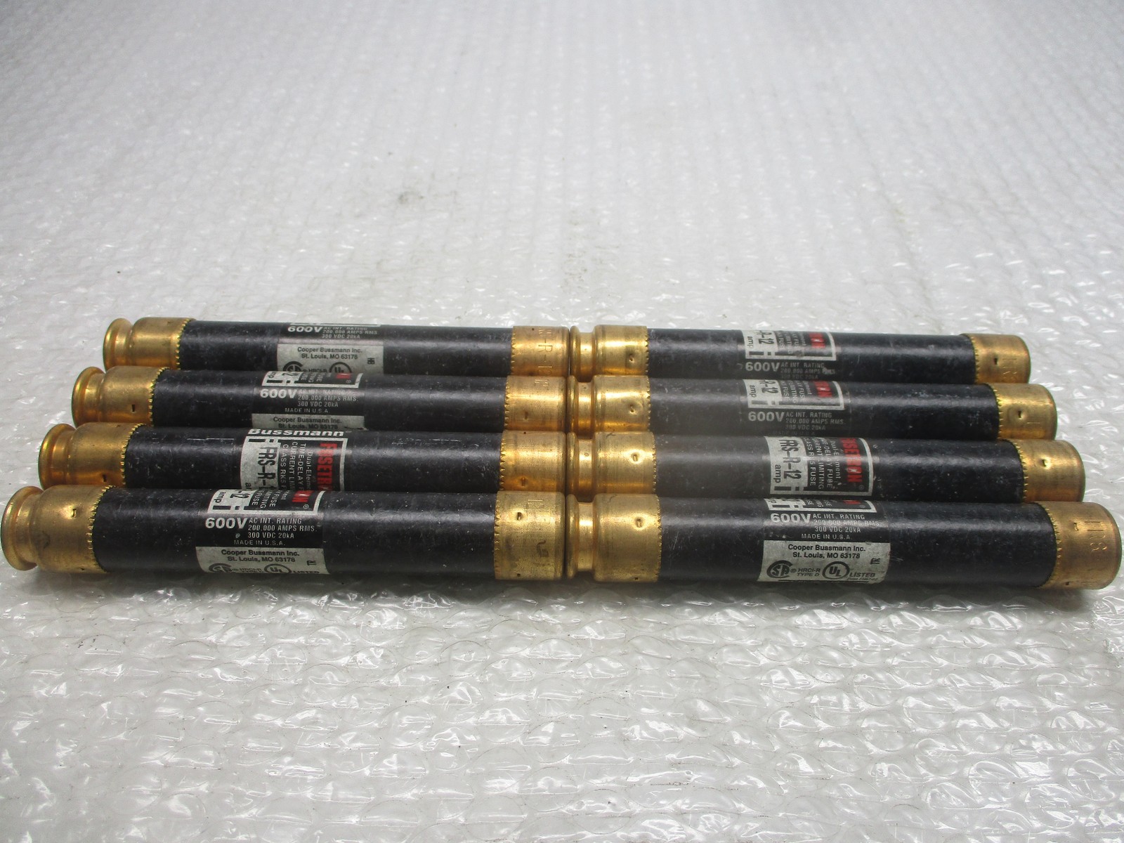 FUSETRON FRS-R-12 FUSE BLACK LOT OF 8 NSNP