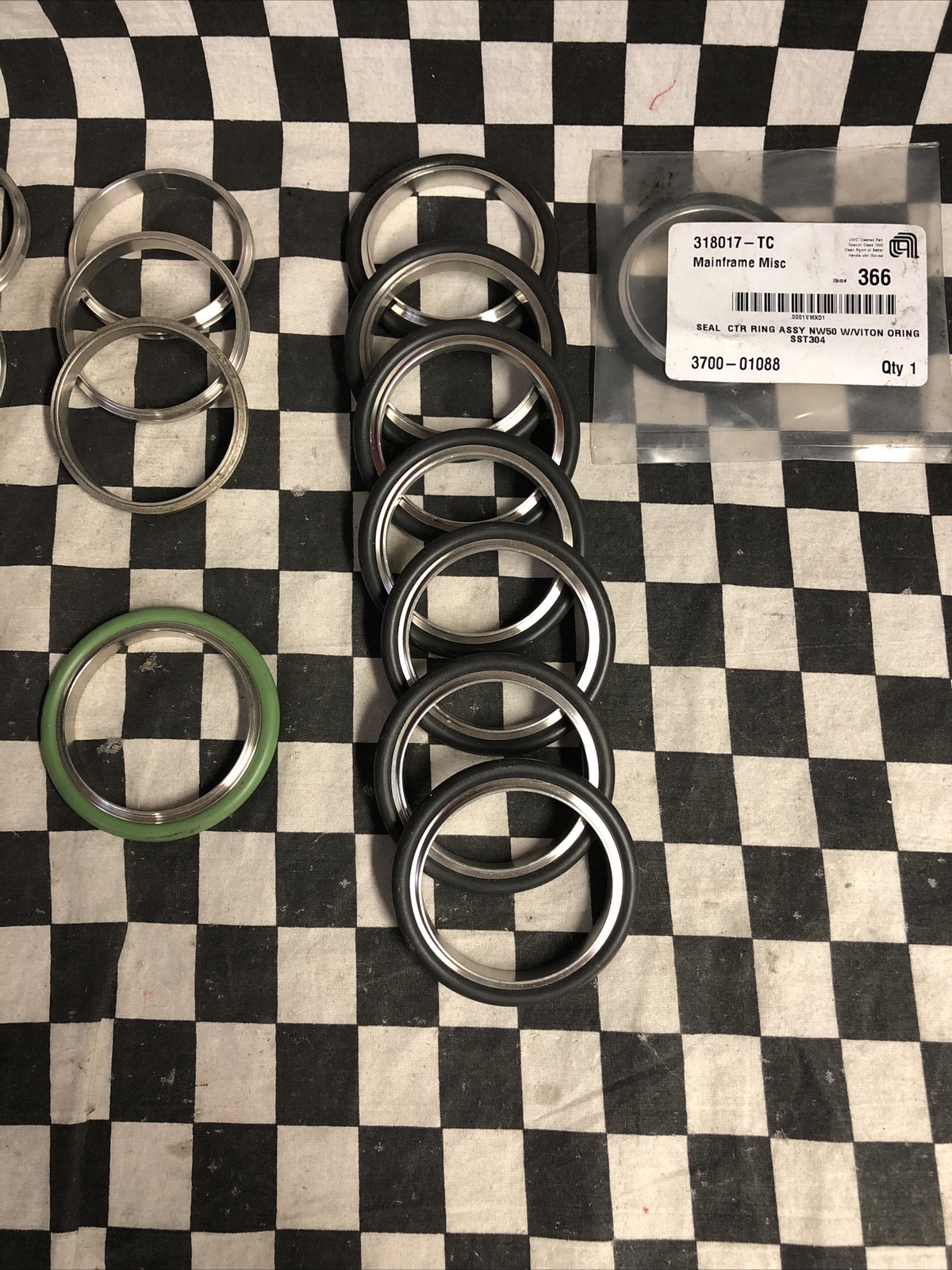 LOT OF 43 Centering Ring NW50 Assembly 304 SST, ONLY 8 WIH O-RING, SHIPSAMEDAY