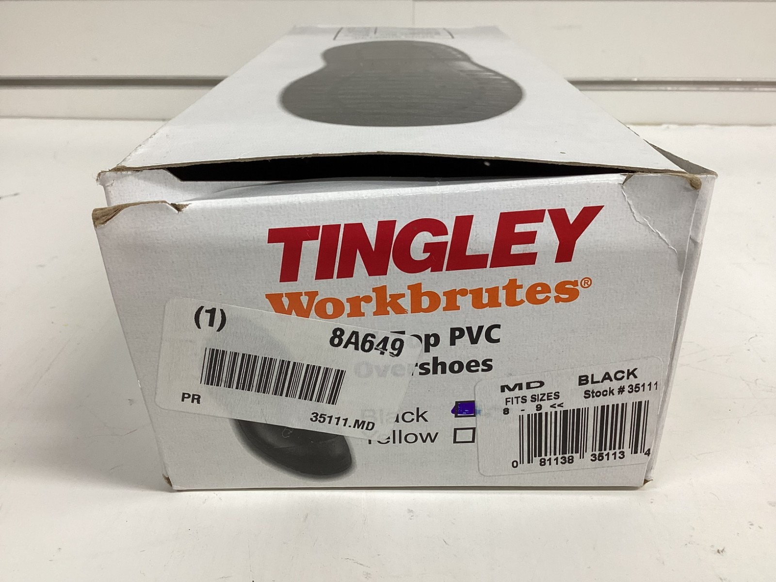 TINGLEY 35111 Overshoe: Ankle Shoe, Plain, Cleated, 8 to 9-1/2 Fits Shoe Size