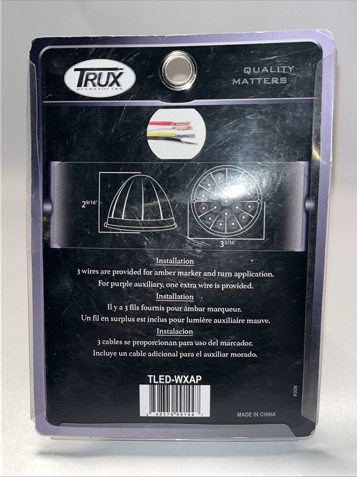 TLED-WXAP Dual Revolution Amber/Purple Watermelon LED w/Reflector Cup/Lock Ring