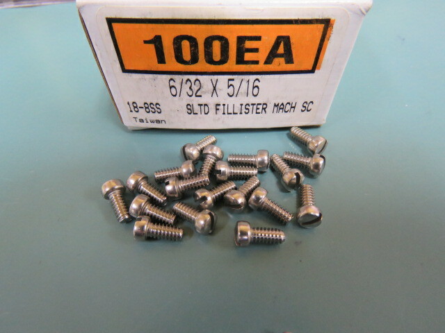 Mcmasters Carr 91794A145 Qty of 352 per Lot Narrow Fillister Head Slotted Screw