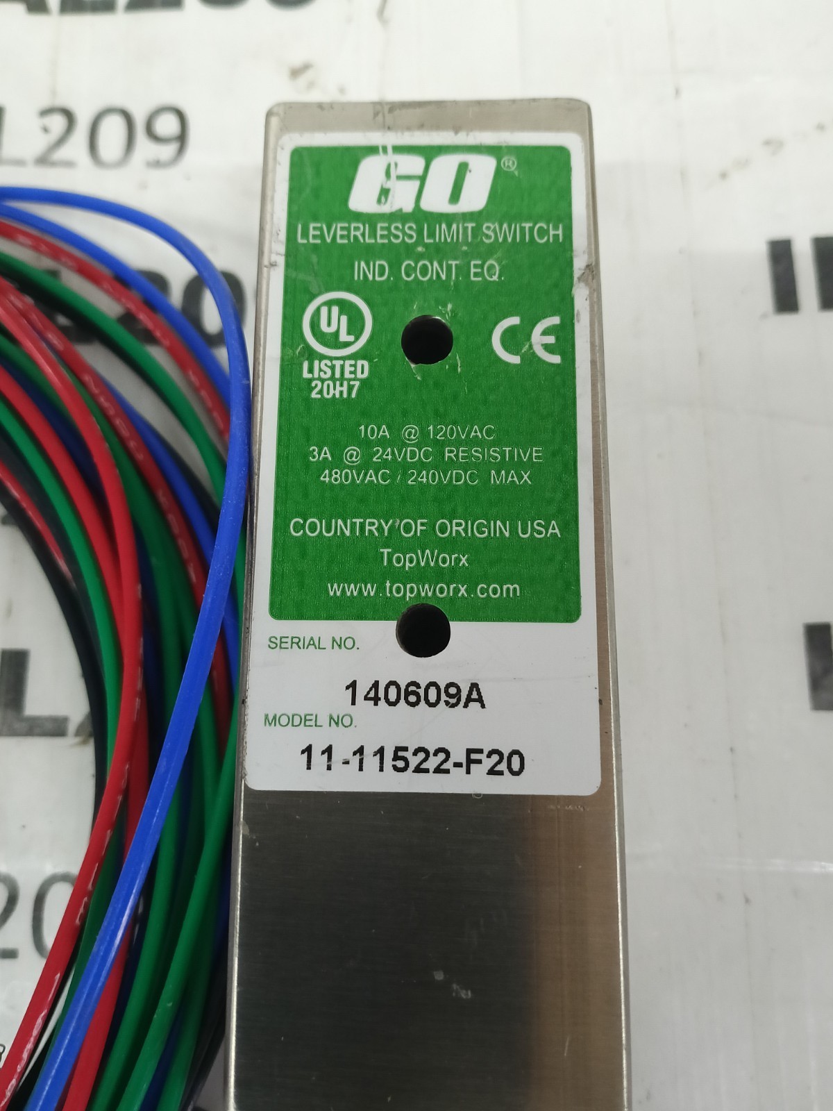GO LEVERLESS LIMIT SWITCH 11-11522-F20