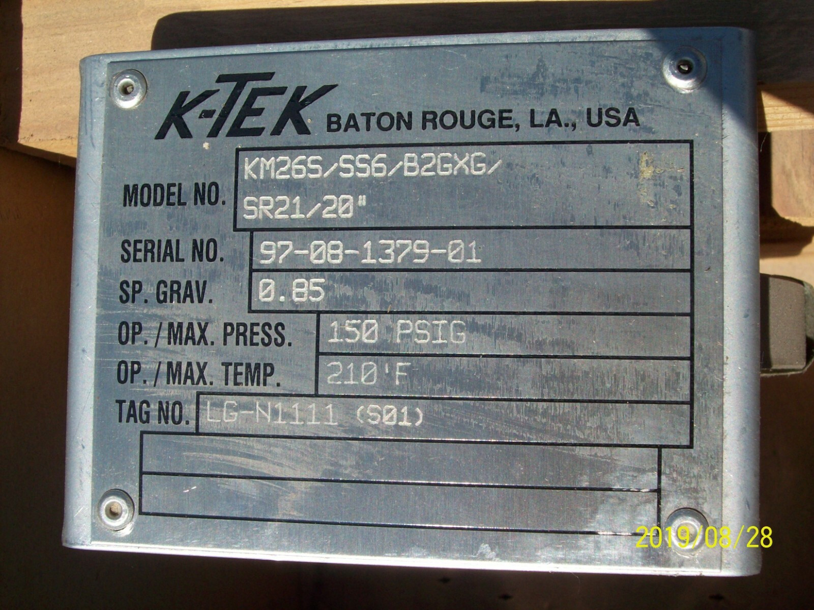 K-TEK KM26S Stainless Steel Level Sensor with B2GX Connection