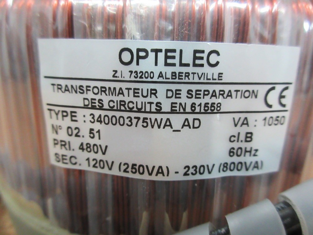 Optelec 34000375WA_AD Isolating Transformer 34000375WAAD