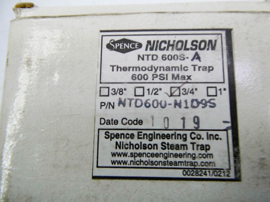 SPENCE NTD600-N1D9S 600PSI 3/4″ NSMP