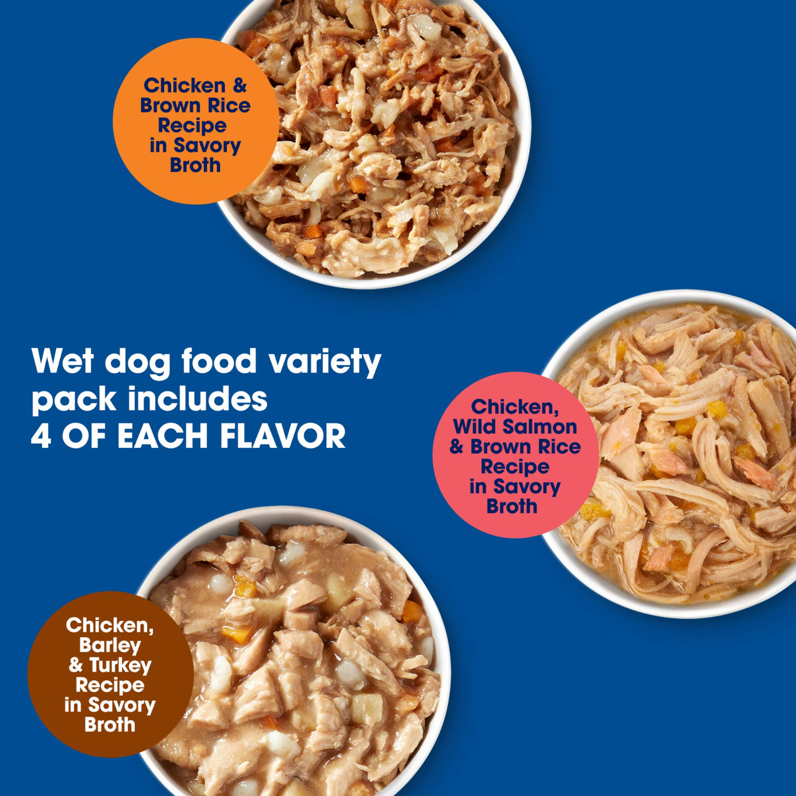 4 Pack Nature’s Recipe Chicken, Salmon & Turkey Wet Dog Food, 2.75 oz Cups 12Ct