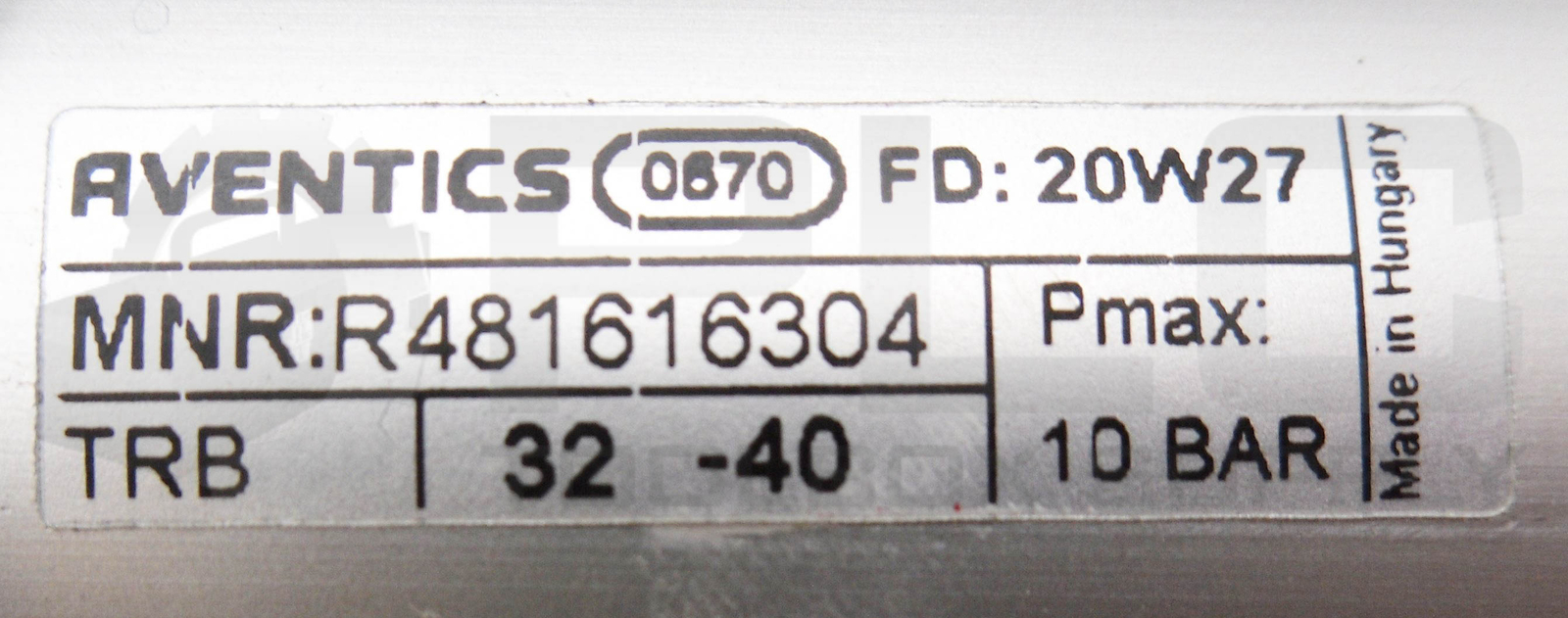 NEW BOSCH AVENTICS R481616304 CYLINDER TRB 32-40 10BAR MAX 20W27