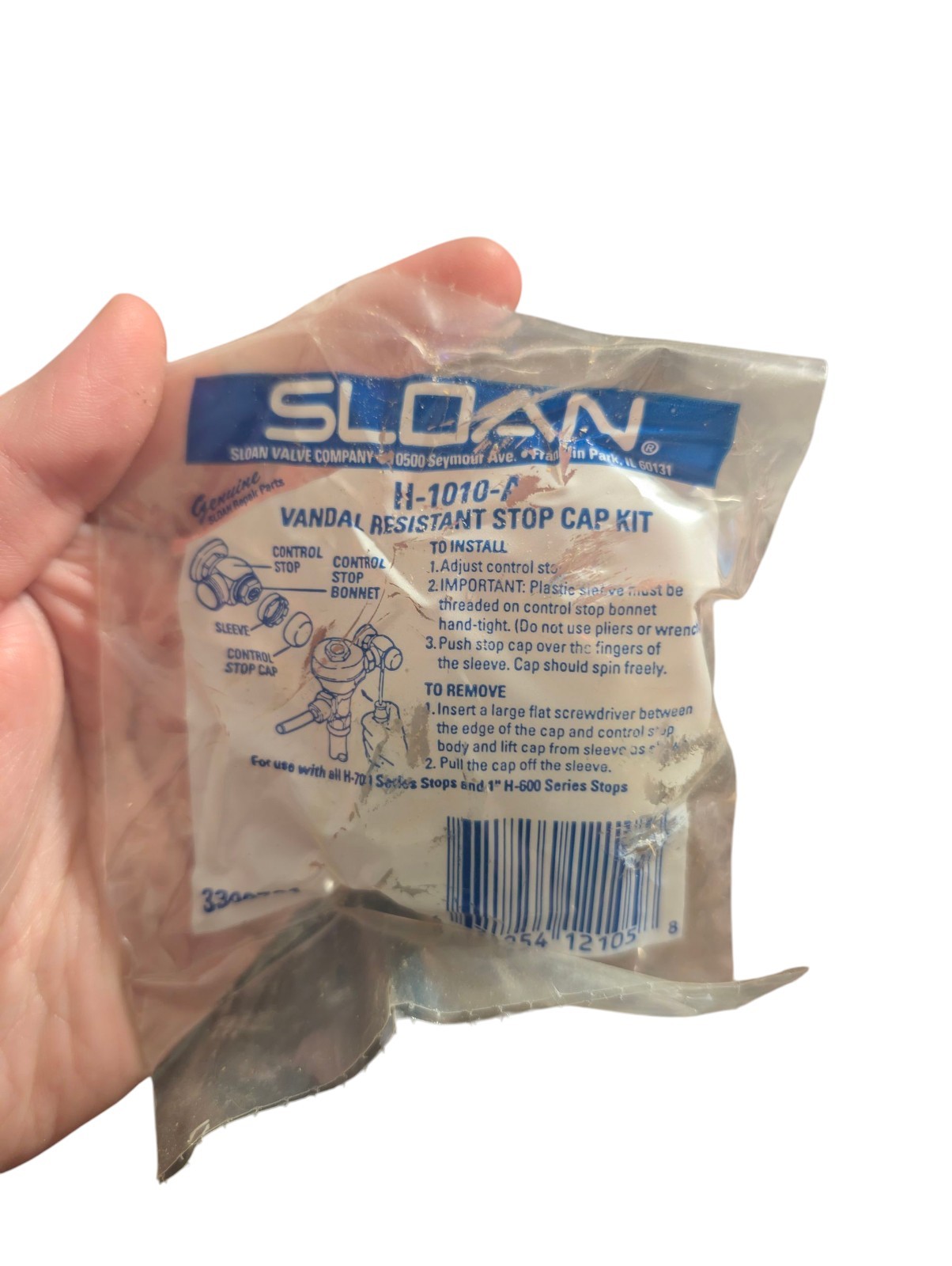 SLOAN Stop Assembly 3/4 In/W/H 010A H700A Variation Chrome Finish NIB