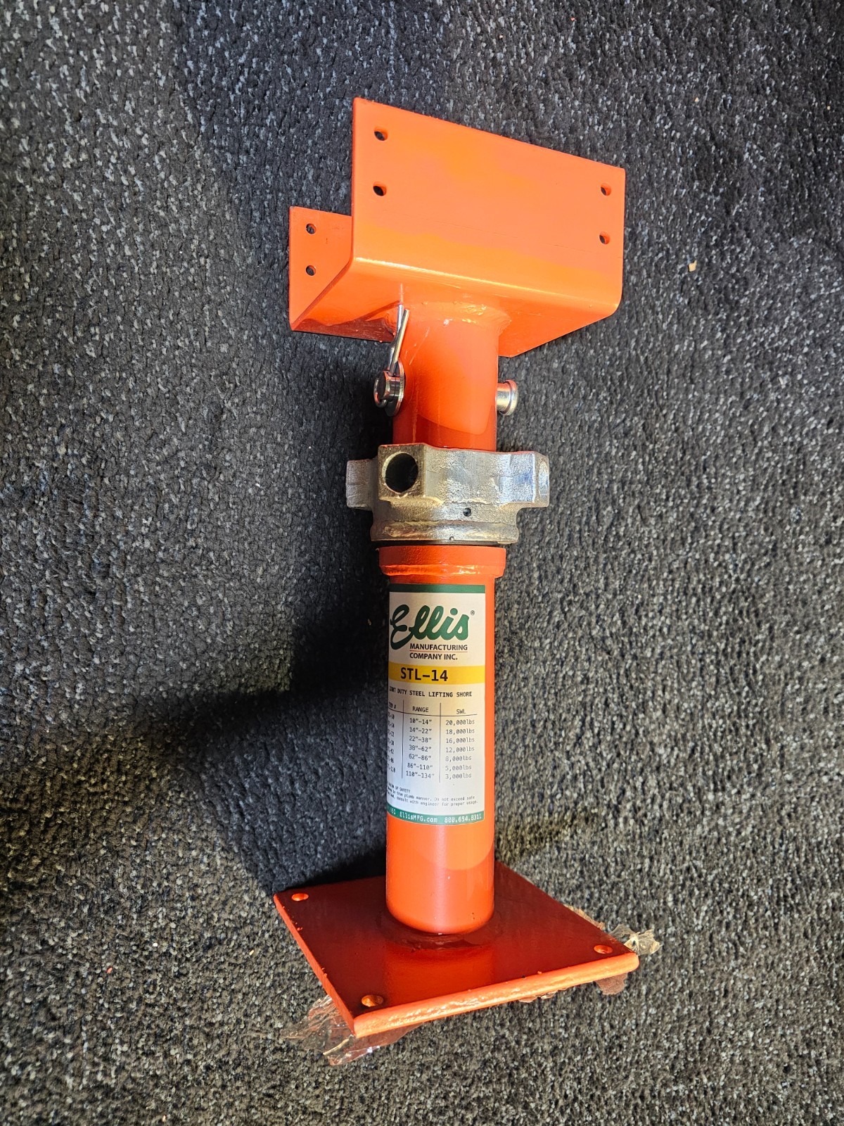Ellis STL-14 Light Duty Steel Lifting Shore 14″-22″ Adjust Range 18,000 lb Cap.