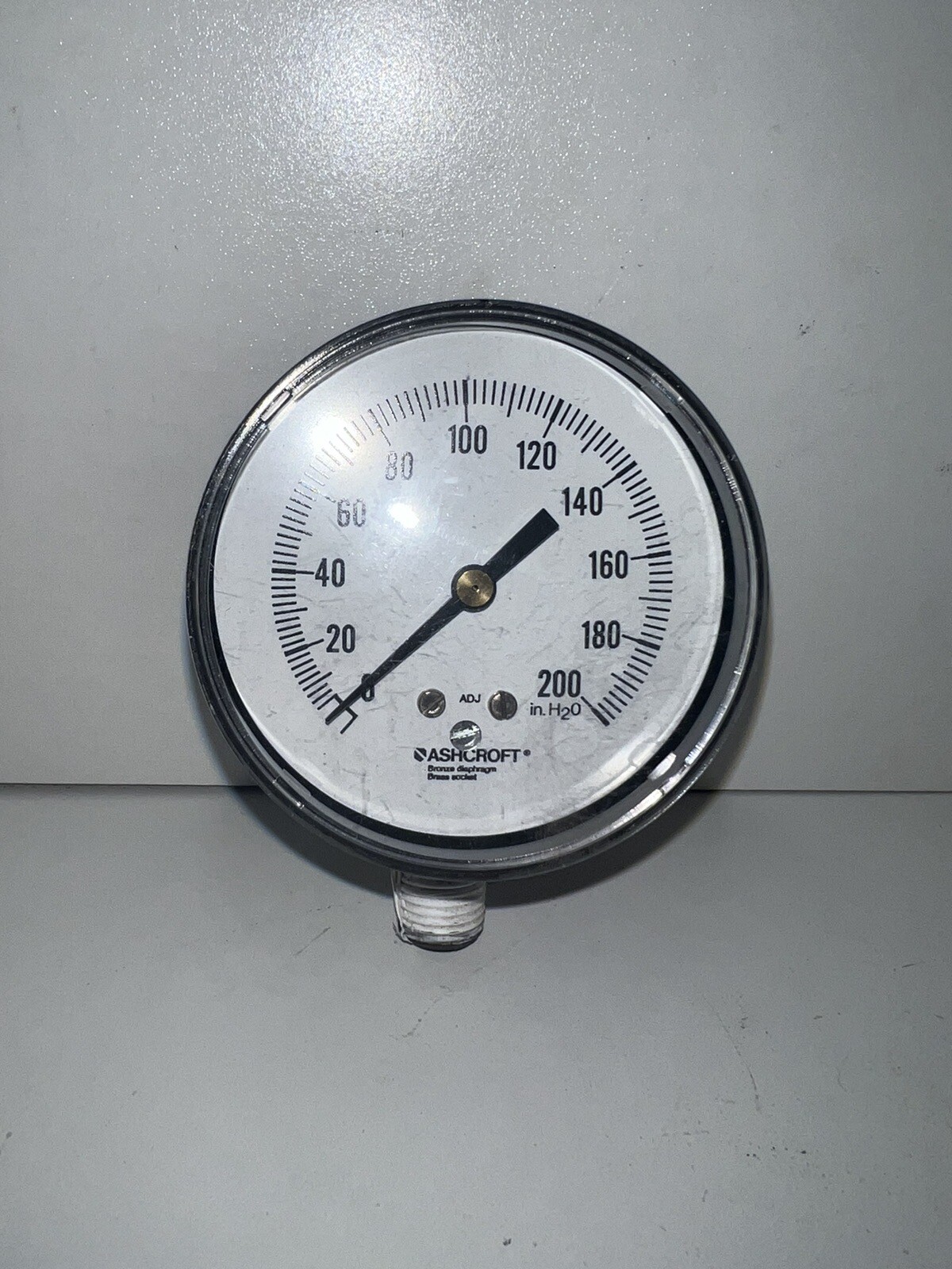 ASHCROFT 2.5″ 0-200IN H2O 1/4″ PRESSURE GAUGE (A1B)