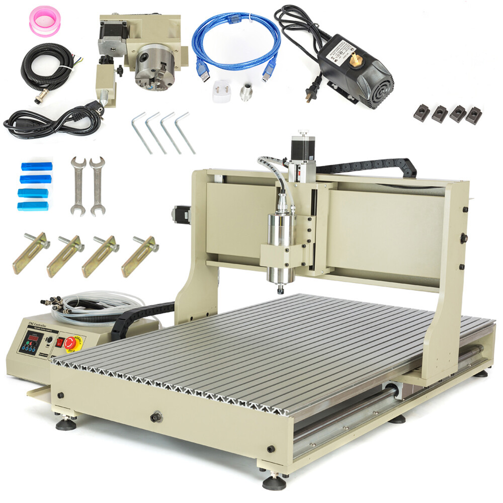 USB 4 axis CNC 6090Z 2.2KW CNC Router Small Wood Metal Engraving Milling Machine