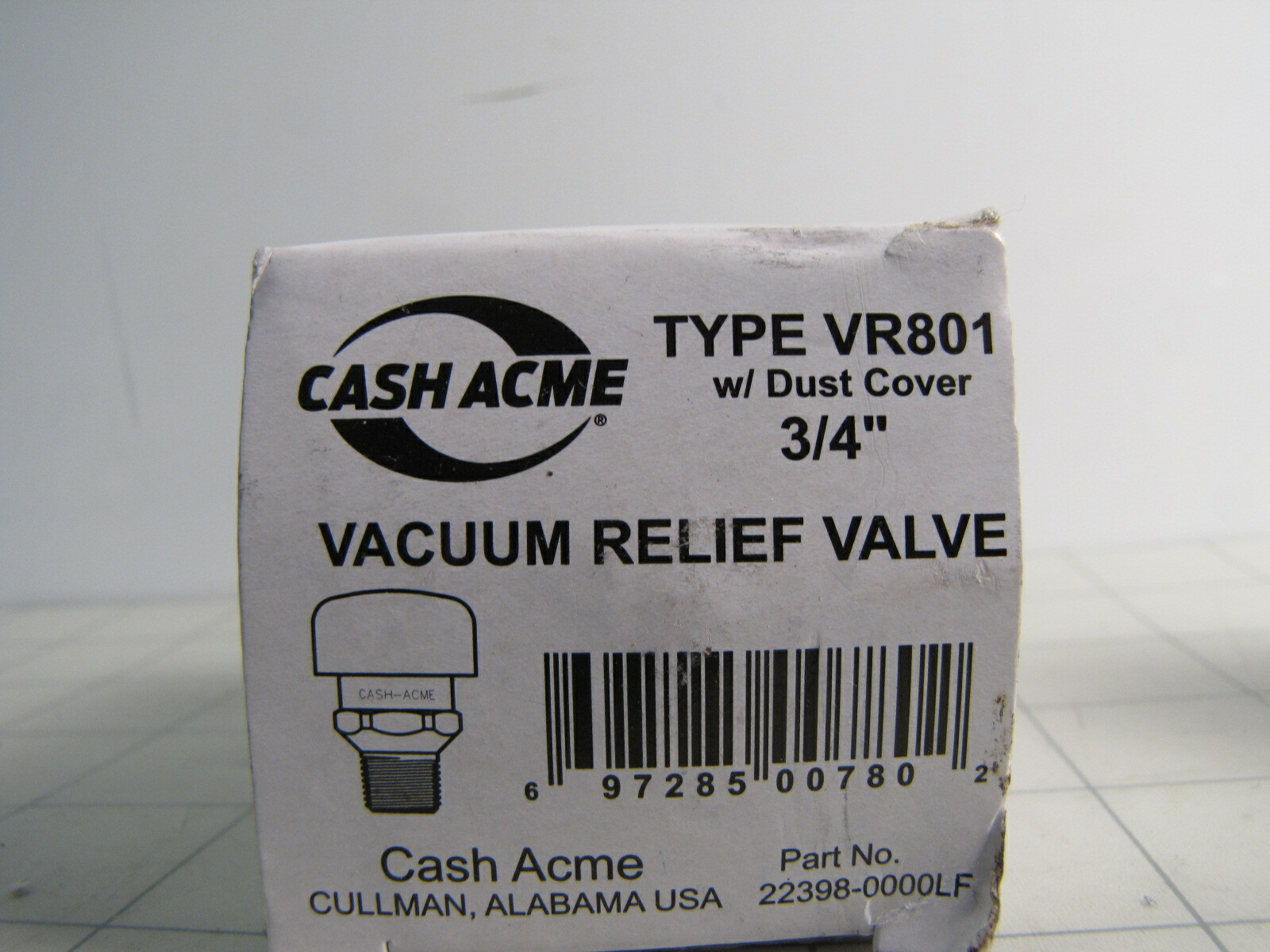 Cash Acme 22398-0000LF 3/4″ Vacuum Relief Valve Type VR801 w/ Dust Cover NEW