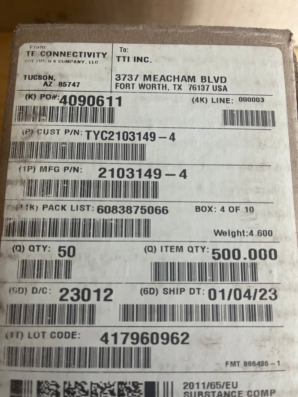 TE Connectivity 2103149-4, PLUG, HVIL ONLY, HVA280-2PHI