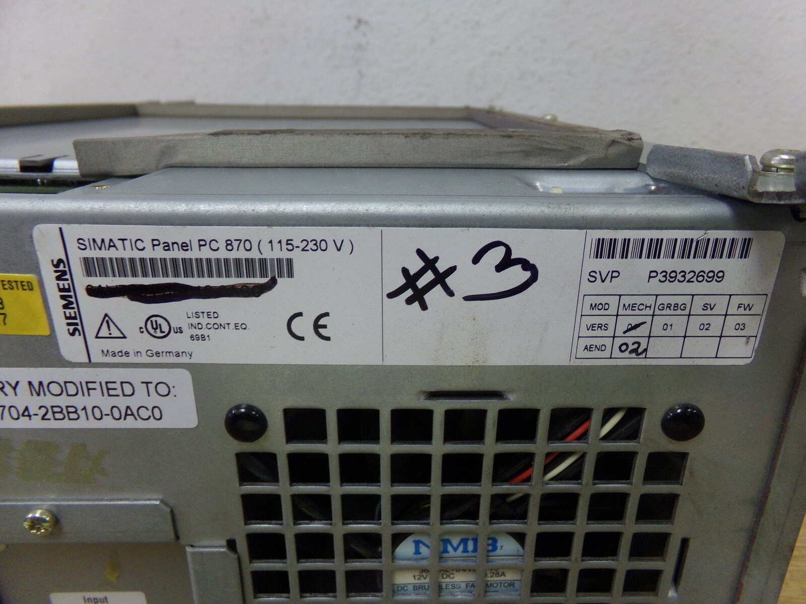Siemens Panel PC 870 SVP P3932699 6AV7704-2BB10-0AC0 ITP15436 KOK