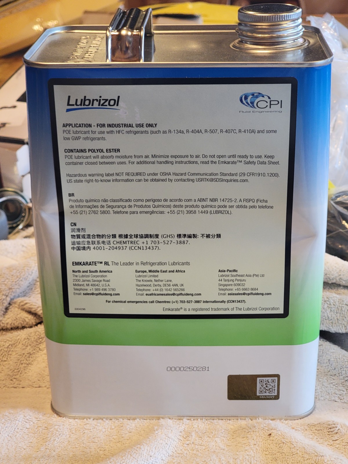 Nu-Calgon 4318-66 Emkarate RL220H+ Refrigeration Oil 1 Gallon Replacement MPN