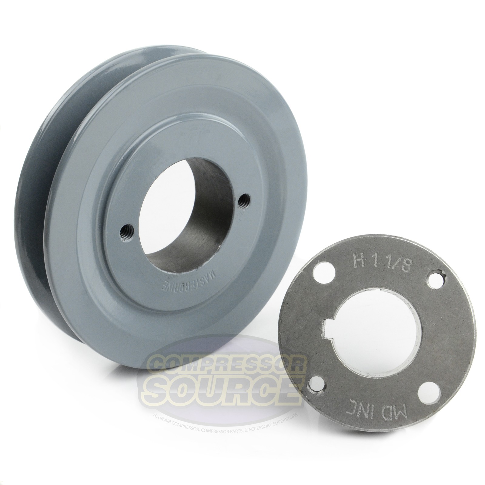Cast Iron 4.5″ Single Groove Pulley Belt A Section 4L with 1-1/8″ Sheave Bushing