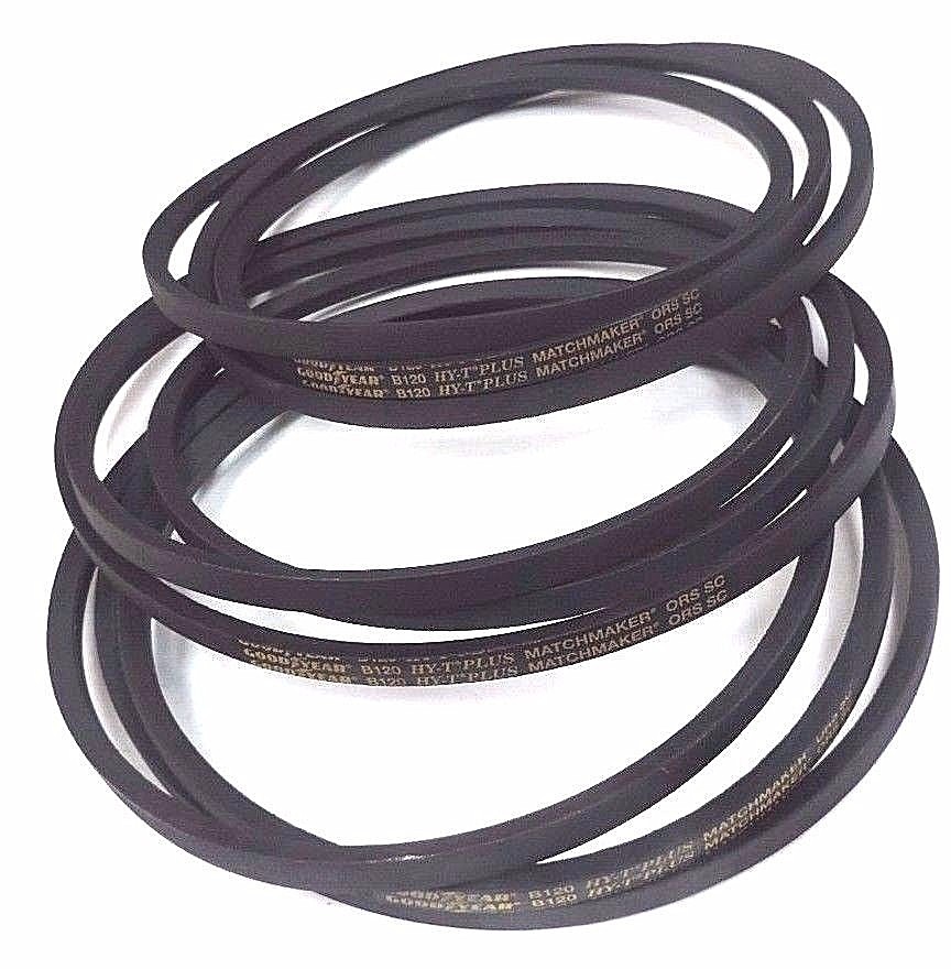 LOT OF 3 NEW GOODYEAR B120 HY-T PLUS MATCHMAKER BELTS 5/8” WIDTH, 120” LENGTH