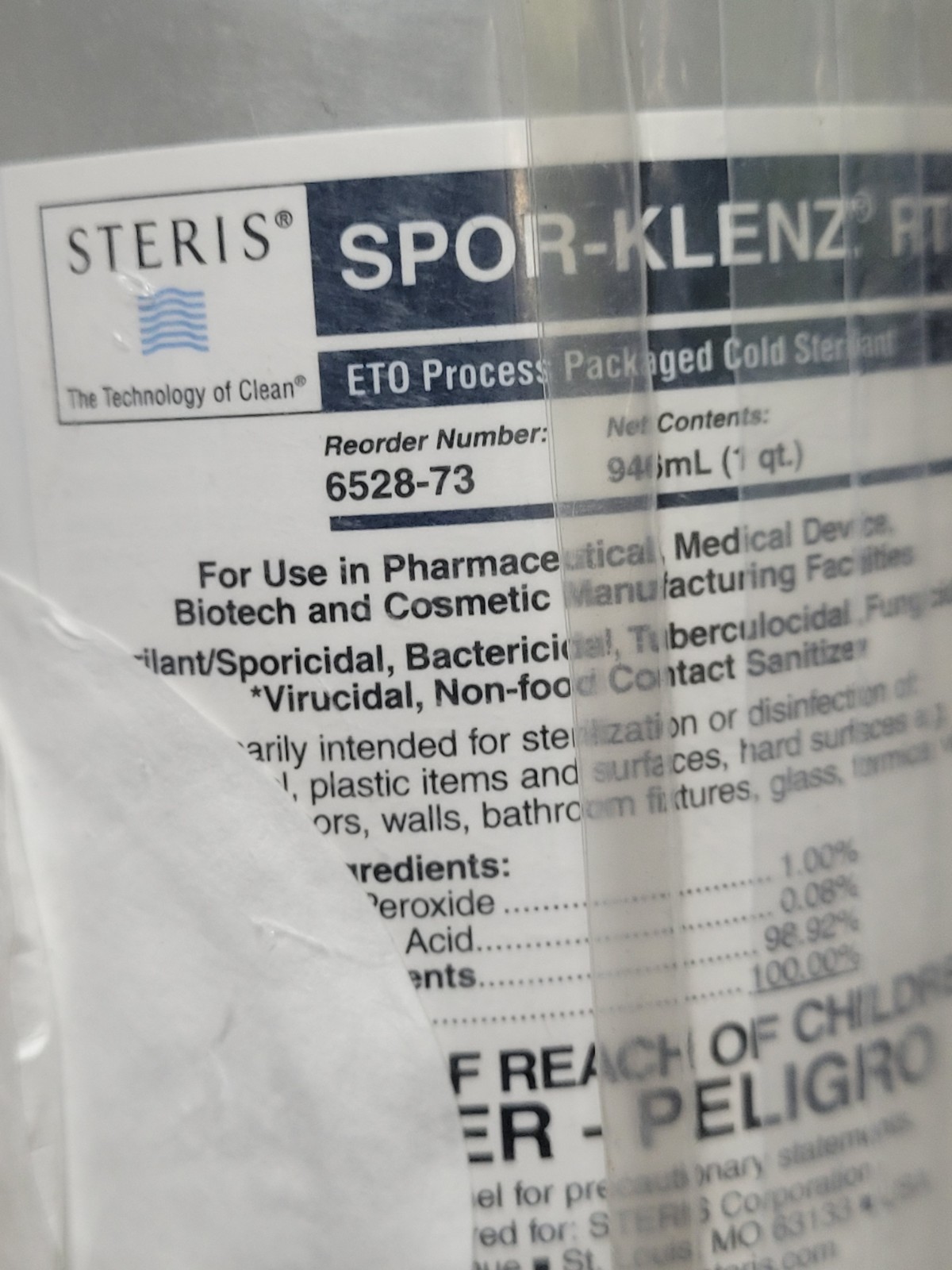 Steris 6528-73 Spor-Klenz RTU 1qt. ready to use Nov 2026
