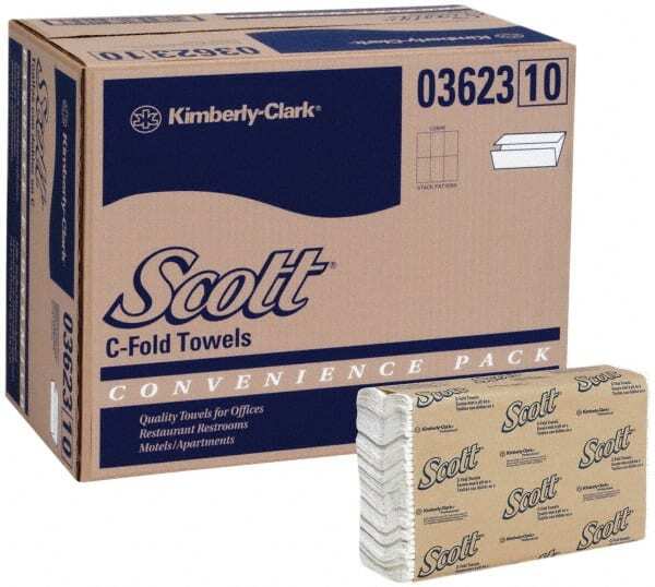 9 Pack Scott 10″ White C-Fold Paper Towels: 1 Ply, 200 Sheets