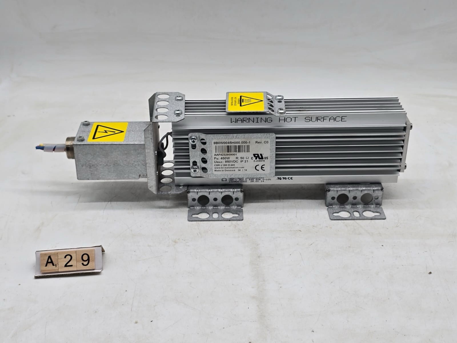 B&R 8B0W0045H000.000-1 Brake Resistor 450W 50Ω 850VDC IP21 Industrial Breaking
