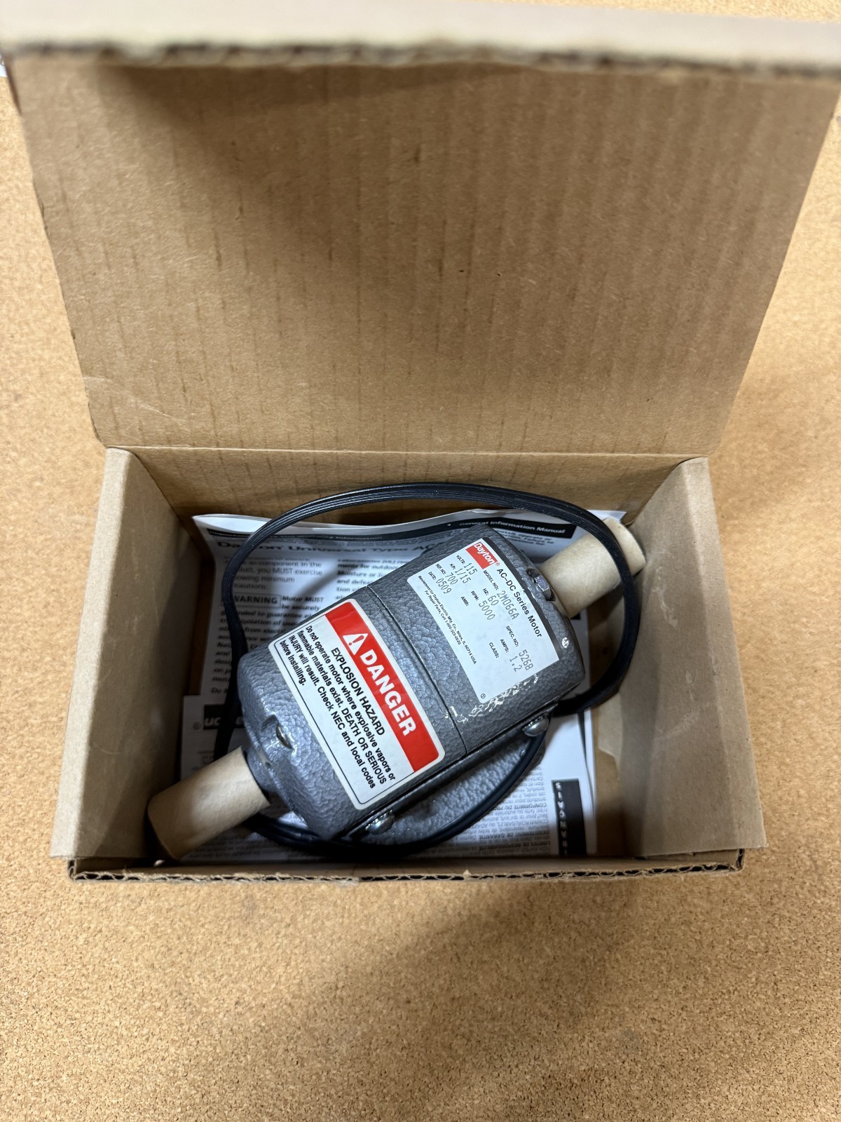 Dayton 2M066A Electric Motor (1/15 HP , 115volts, 5000RPM, CCW Rotation)USA MADE