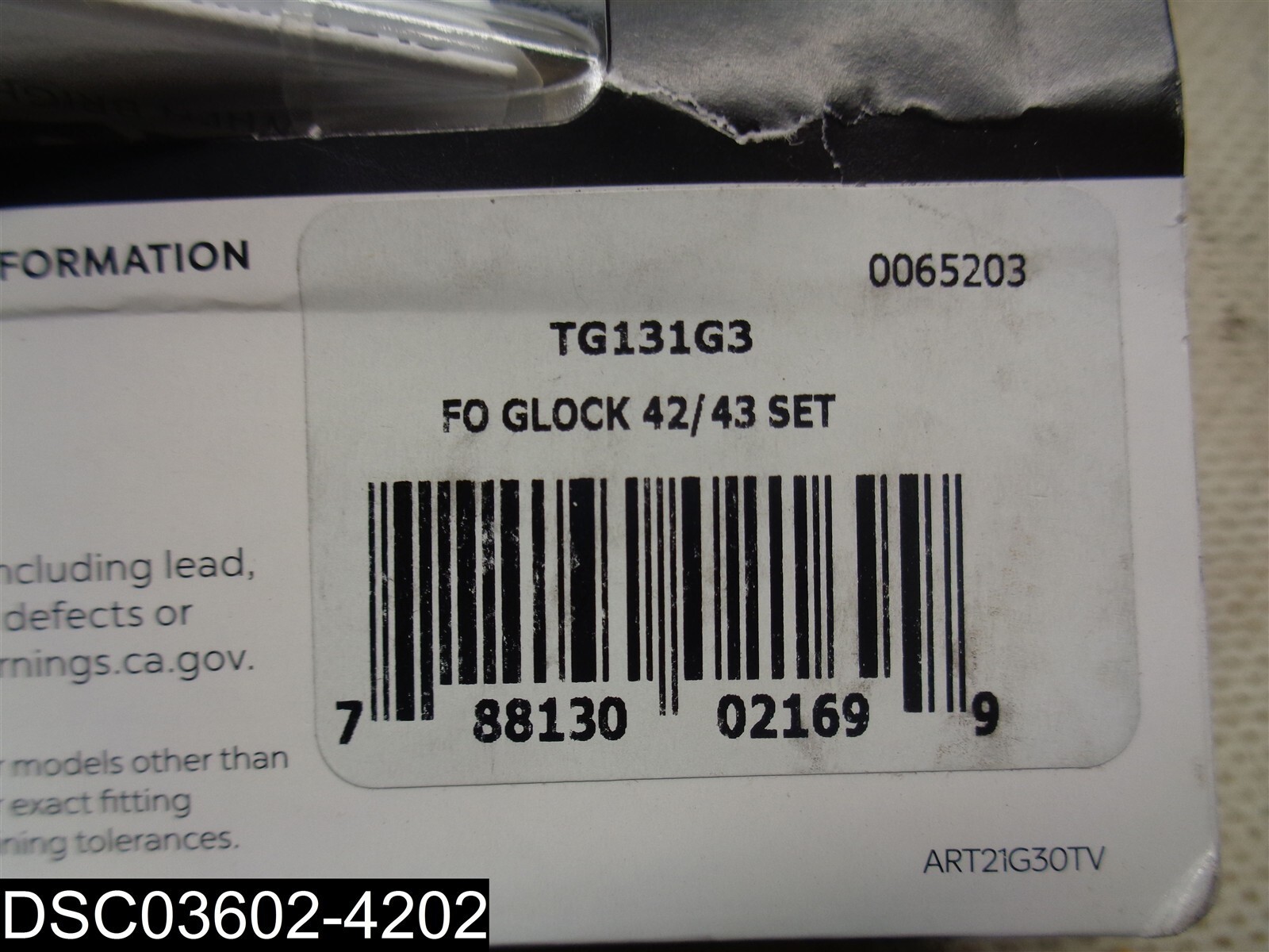 TG131G3 TruGlo Fiber Optic Glock 42,43/43X, & 48 788130021699