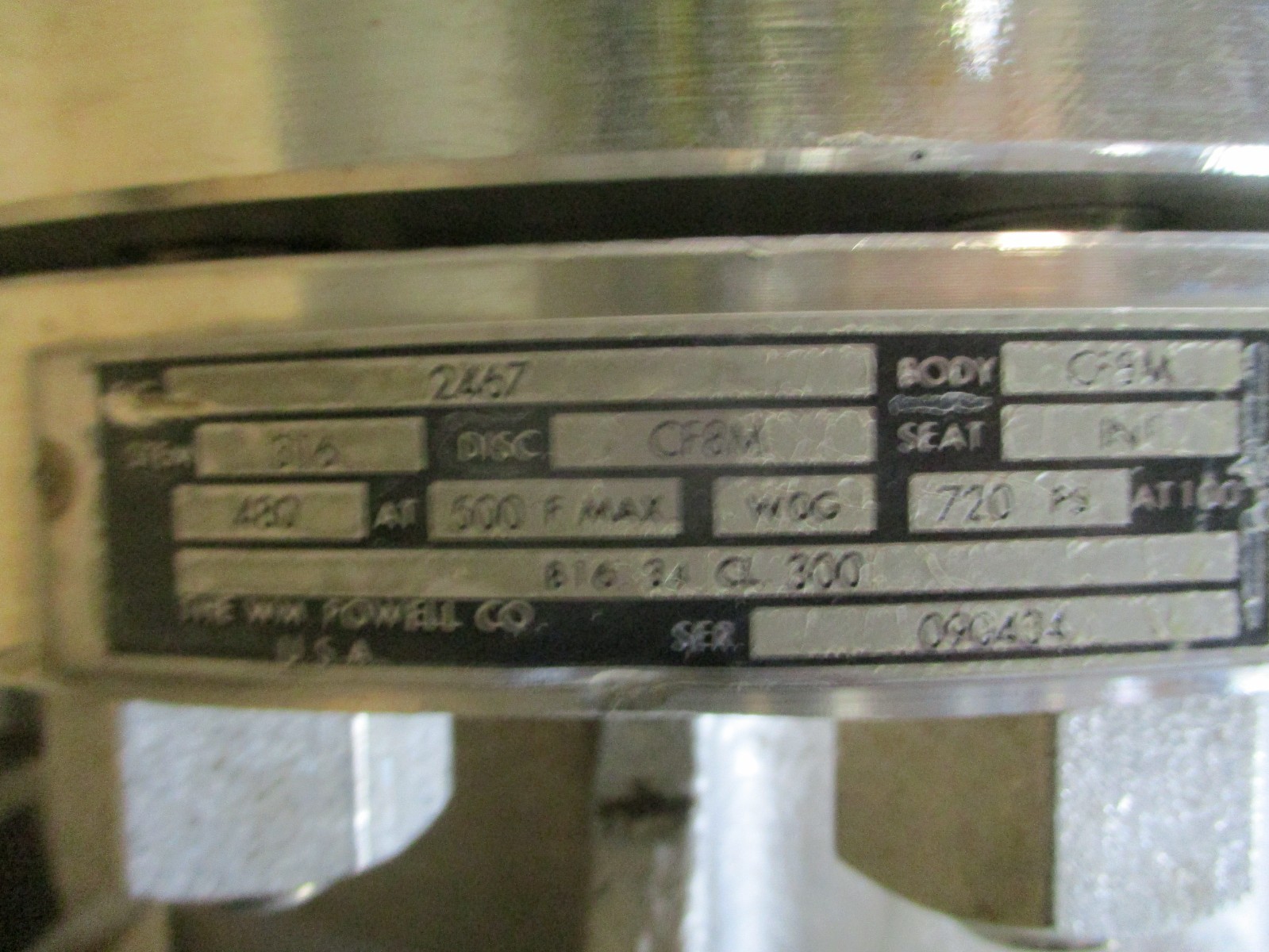New Open Box WM Powell FIG 2467 Body Disk CF8M B16.34 CL.300 SS Valve 53423NADC