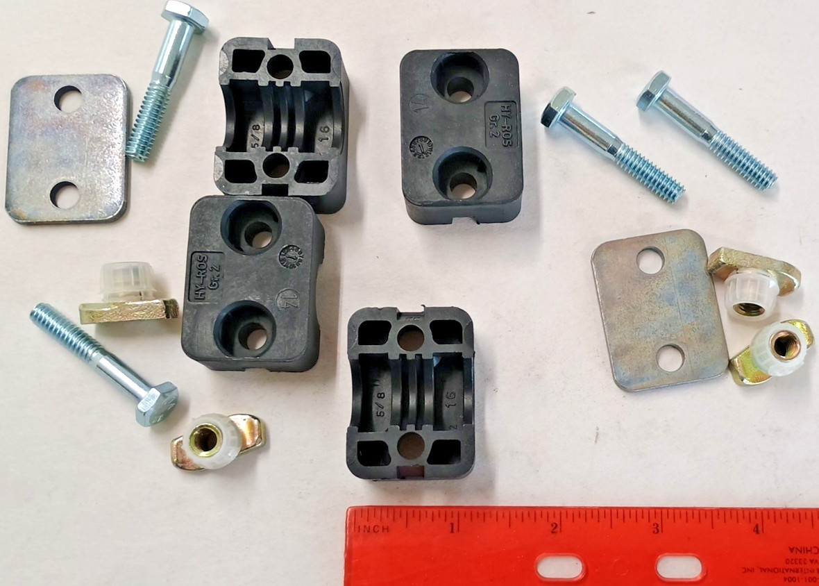 Hydac HRL 2 A1TM 16 PP UNC Hydraulic Pipe Clamps 2 Pcs