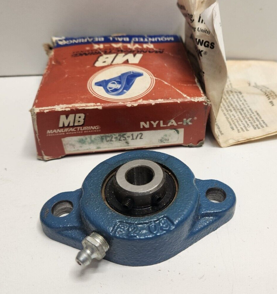 NEW OLD STOCK! MB MANUFACTURING 1/2″ BORE 2 BOLT FLANGE BEARING FC2-25-1/2