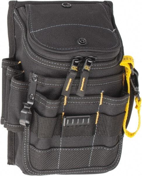 CLC 1524 Zippered Pouch: 11 Pockets, Polyester, Black 3-3/4″ Deep, 9-3/4″ High