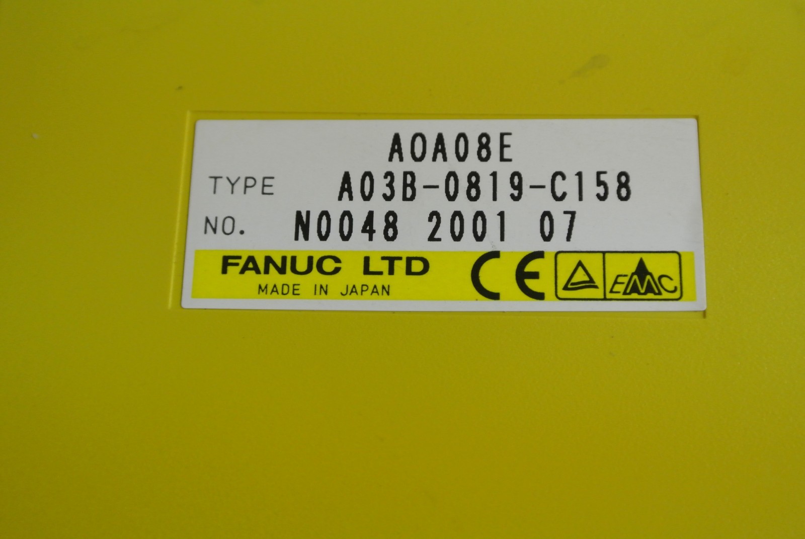 FANUC A03B-0819-C158 / AOA08E – PLC 8PT AC OUTPUT MODULE / NO “DOOR”