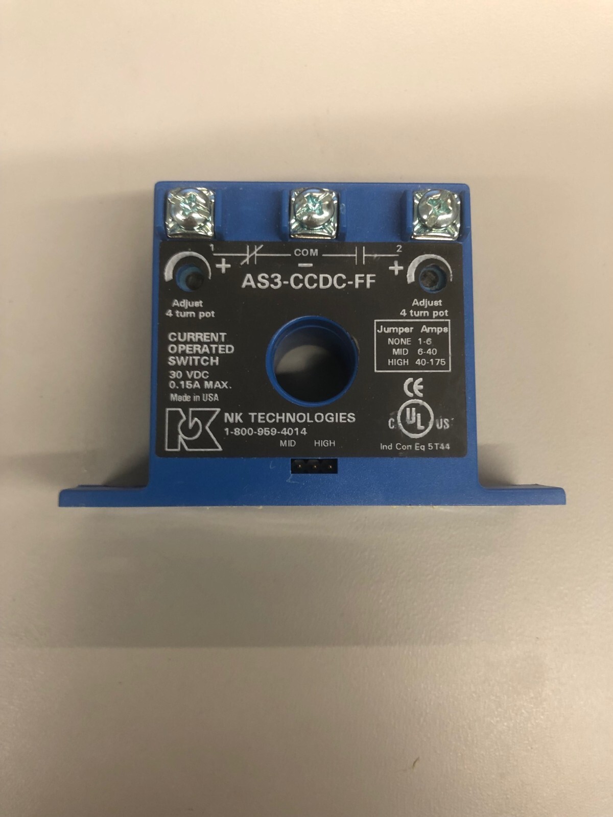 NK AS3-CCDC-FF – Current Sensing Switch; Dual, 1 N.O., 1 N.C. Solid State, 0.15