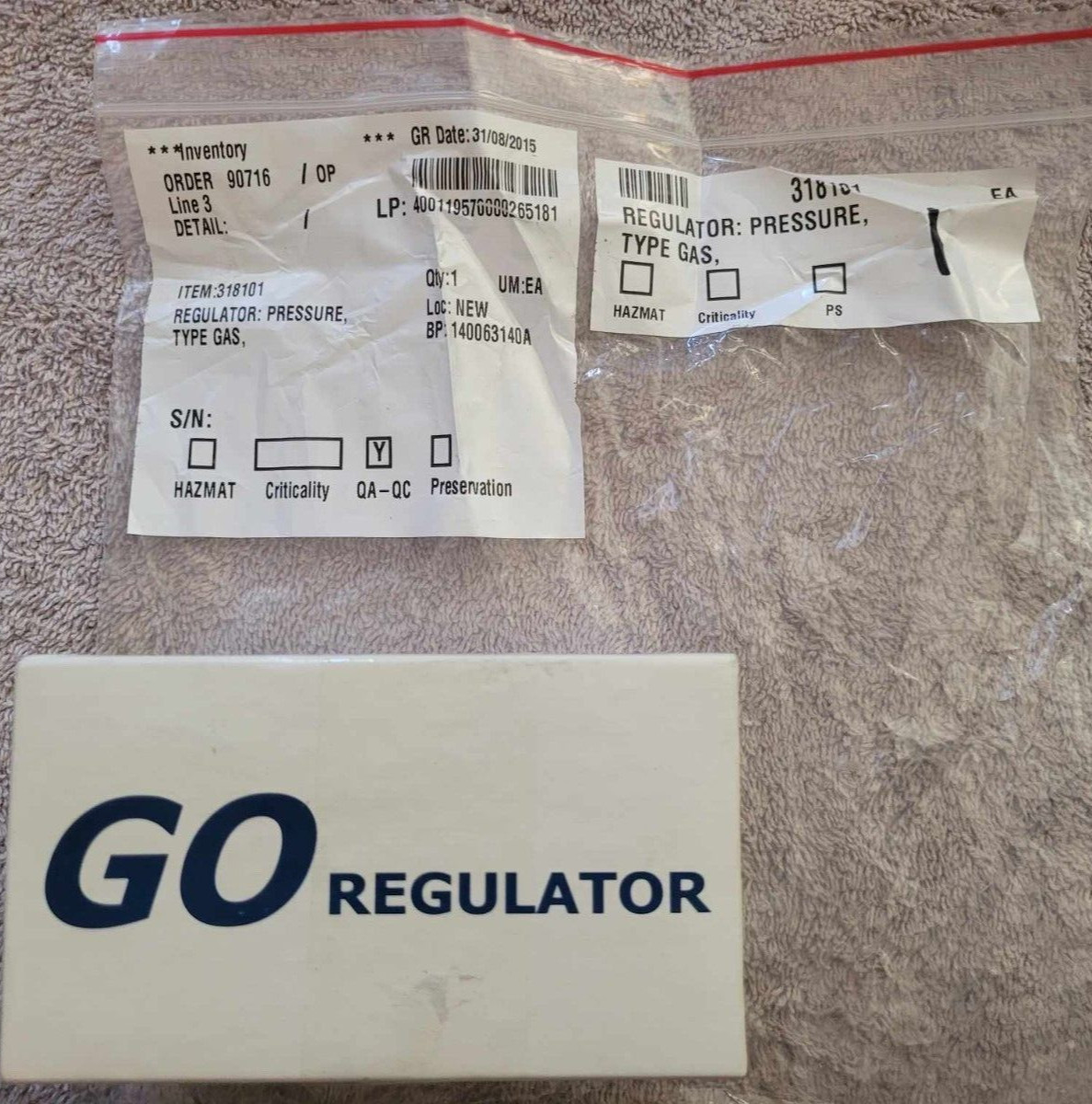 PR1 GO REGULATOR PR1-1A11ACI111 1/4″ FNPT 316 SS PRESSURE REGULATOR 0-250PSIG