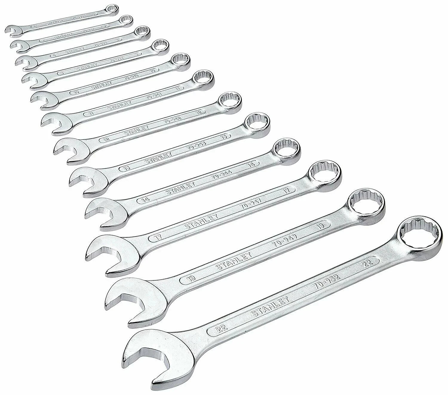 12-Pc Stanley 70-964E Combination Spanner Ring and Open Set Size 6-14,17,19&22MM