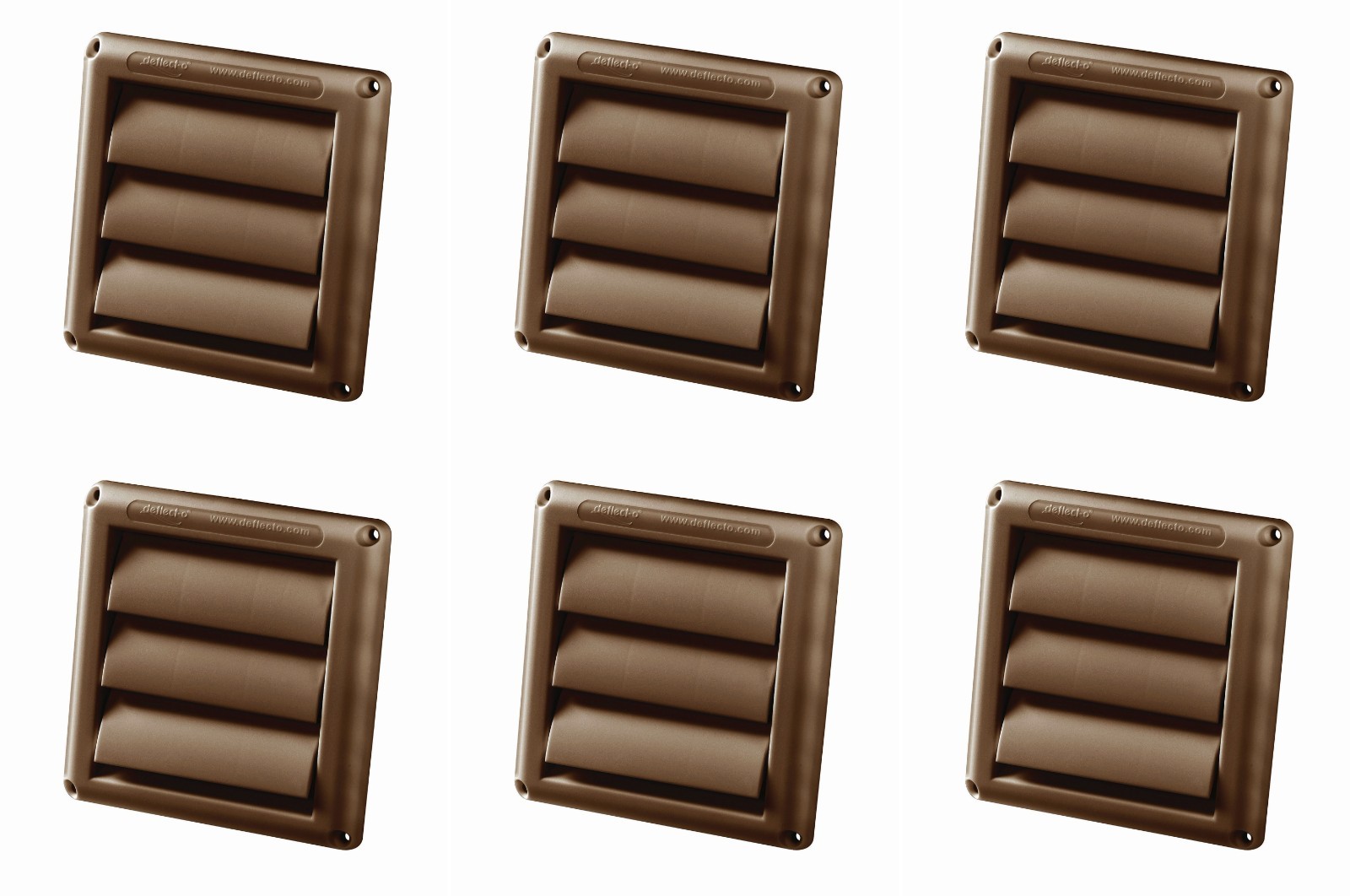 SIX Bulk New Brown Replacement 4″ Louvered Air Vent Duct Pipe Hood Covers HS4B