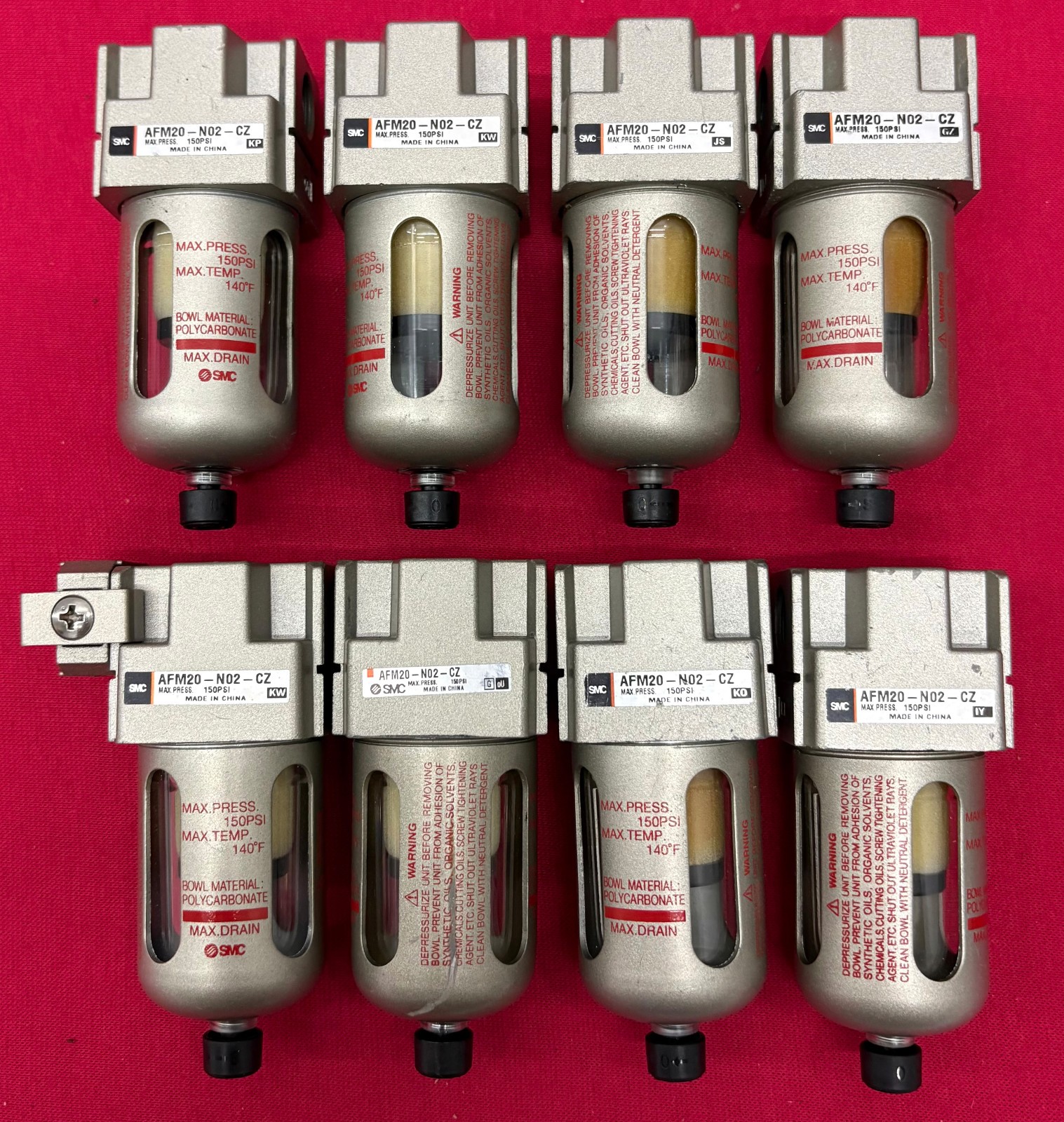 SMC AFM20-N02-CZ MODULAR PNEUMATIC MIST SEPARATOR 150PSI MAX – 1 LOT QTY 8