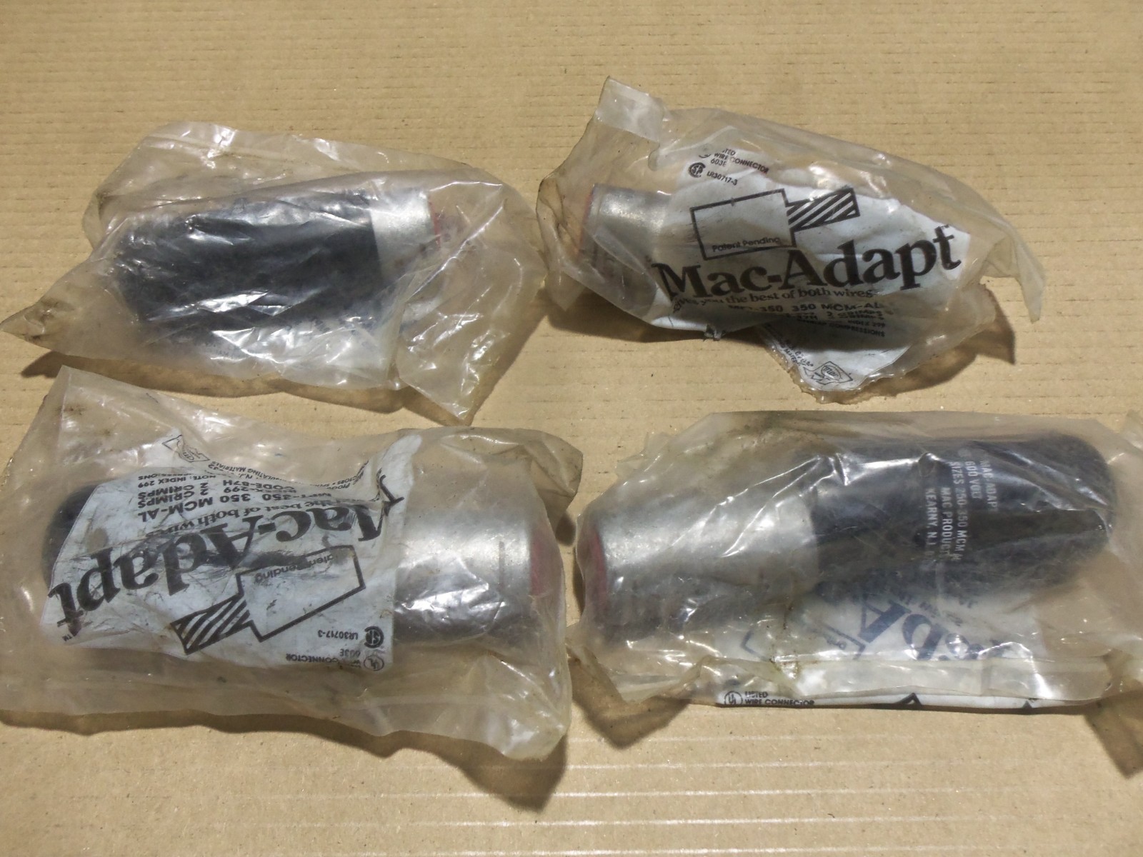 New Lot of 4 Mac-Adapt MPT-350 600V 250-350MCM AL Pigtail Adapter AK